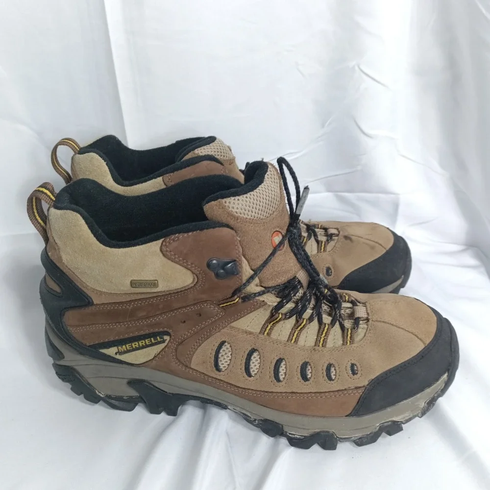 Merrell Kinetic Mid Waterproof Birch Mens Hiking Boots Brown J88083 Size 11.5 s3